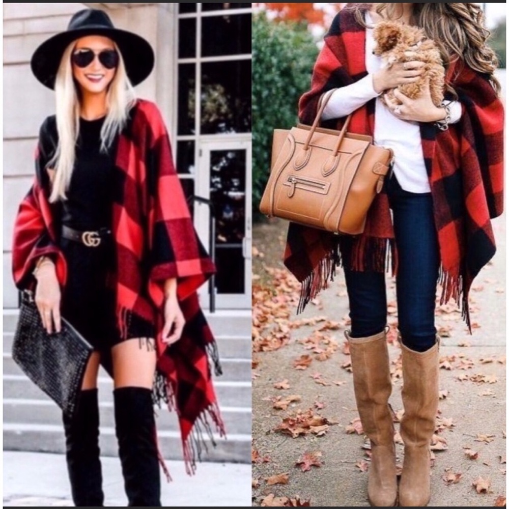 SALE BUCKINGHAM PLAID PONCHO